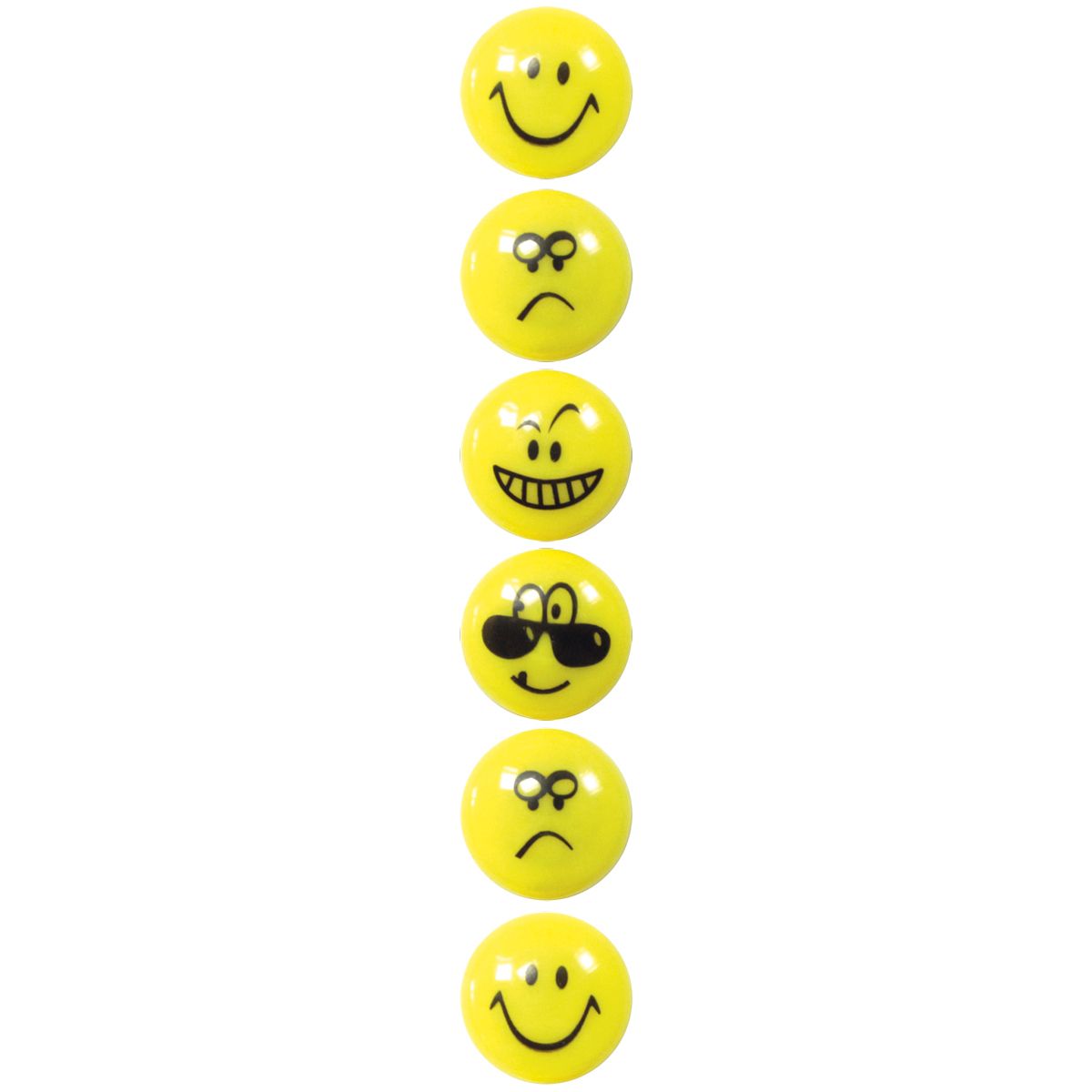 Magnes Smiley okrągły żółty śr. 29mm Fun&Joy 6 sztuk