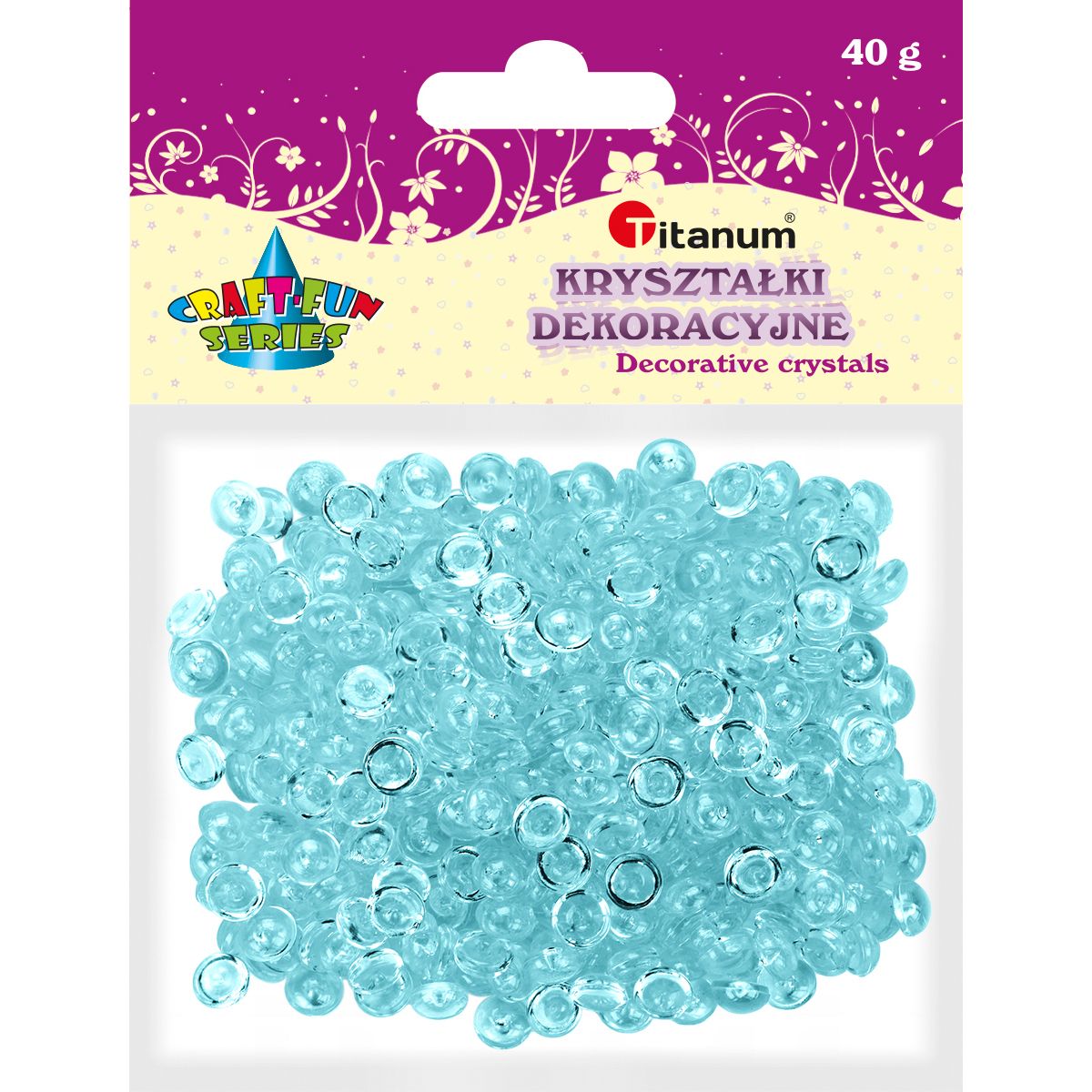 Koraliki kreatywne Craft-Fun Series plastikowe błękitne Titanum (40g)