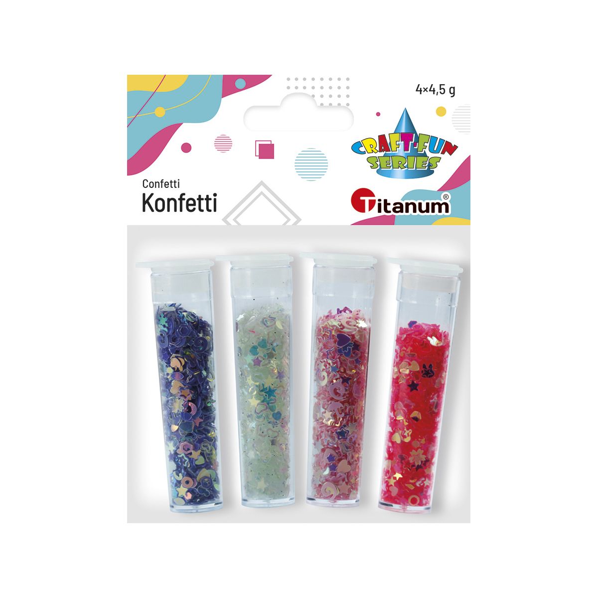 Konfetti Titanum Craft-Fun Series 4 kolory w buteleczkach z dozownikiem (11WC009)