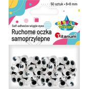 Oczy samoprzylepne Titanum Craft-Fun Series owalne ruchome 6x8mm