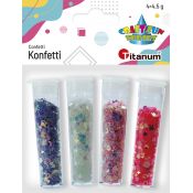 Konfetti Titanum Craft-Fun Series 4 kolory w buteleczkach z dozownikiem (11WC009)